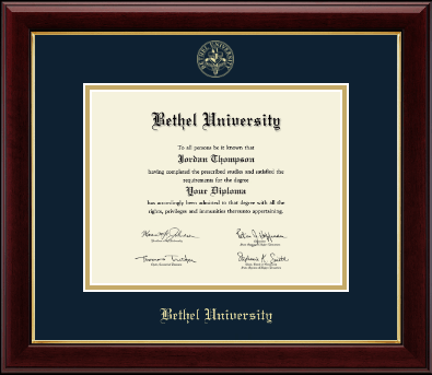 Bethel Minnesota diploma frame - Gold Embossed Diploma Frame in Gallery