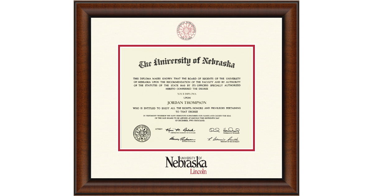Dimensions Diploma Frame in Austin University of Nebraska - Item ...