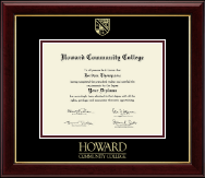 Howard CC diploma frame - Gold Embossed Diploma Frame in Gallery