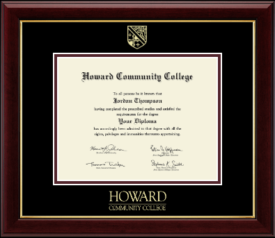 Howard CC diploma frame - Gold Embossed Diploma Frame in Gallery