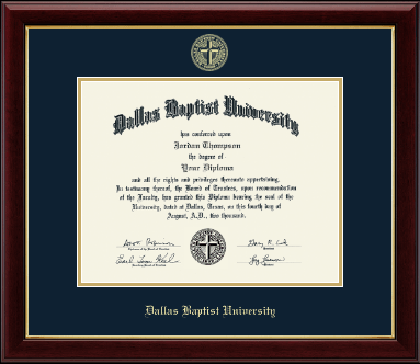 Dallas Baptist University diploma frame - Gold Embossed Diploma Frame in Gallery