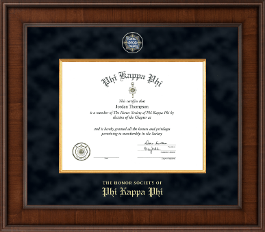 Phi Kappa Phi Honor Society certificate frame - Presidential Masterpiece Certificate Frame in Madison