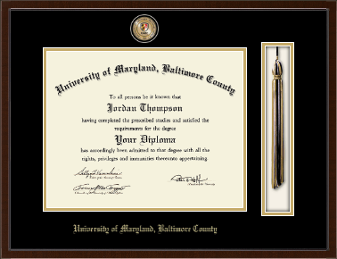 University of Maryland, Baltimore County diploma frame - Tassel & Cord Masterpiece Diploma Frame in Delta