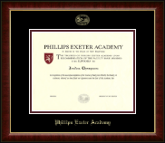 Phillips Academy Andover diploma frame - Phillips Exeter Academy Gold Embossed Diploma Frame in Murano