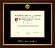 Phillips Academy Andover diploma frame - Phillips Exeter Academy Gold Engraved Medallion Diploma Frame in Murano