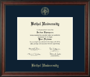 Bethel Minnesota diploma frame - Gold Embossed Diploma Frame in Studio