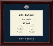 Bethel Minnesota diploma frame - Silver Engraved Medallion Diploma Frame in Gallery Silver