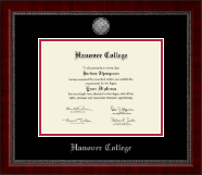 Hanover College diploma frame - Silver Engraved Medallion Diploma Frame in Sutton