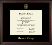 Hanover College diploma frame - Gold Embossed Diploma Frame in Studio
