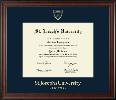 St. Joseph's University New York diploma frame - Gold Embossed Diploma Frame in Studio