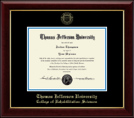 Thomas Jefferson University diploma frame - Gold Embossed Diploma Frame in Gallery