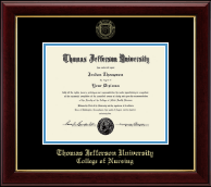 Thomas Jefferson University diploma frame - Gold Embossed Diploma Frame in Gallery
