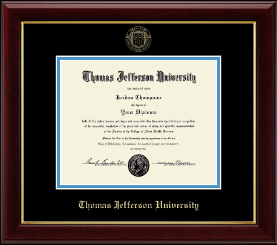 Thomas Jefferson University diploma frame - Gold Embossed Diploma Frame in Gallery