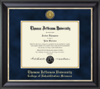 Thomas Jefferson University diploma frame - Gold Engraved Medallion Diploma Frame in Noir