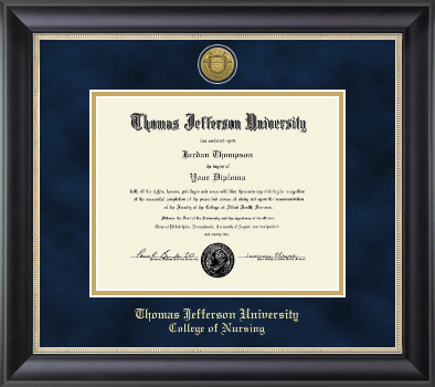 Thomas Jefferson University diploma frame - Gold Engraved Medallion Diploma Frame in Noir