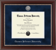 Thomas Jefferson University diploma frame - Silver Engraved Medallion Diploma Frame in Chateau