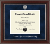 Thomas Jefferson University diploma frame - Silver Engraved Medallion Diploma Frame in Chateau