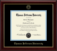 Thomas Jefferson University certificate frame - Gold Embossed Certificate Frame in Gallery