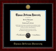 Thomas Jefferson University certificate frame - Gold Engraved Medallion Certificate Frame in Sutton