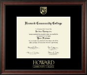 Howard CC diploma frame - Gold Embossed Diploma Frame in Studio