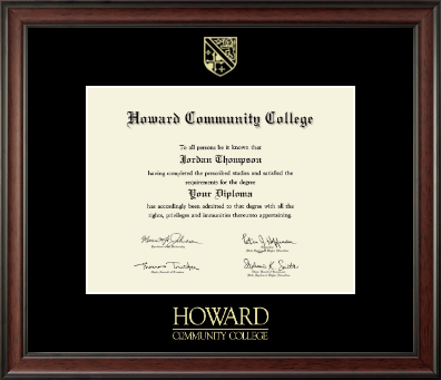 Howard CC diploma frame - Gold Embossed Diploma Frame in Studio