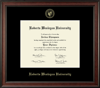 Roberts Wesleyan diploma frame - Gold Embossed Diploma Frame in Studio