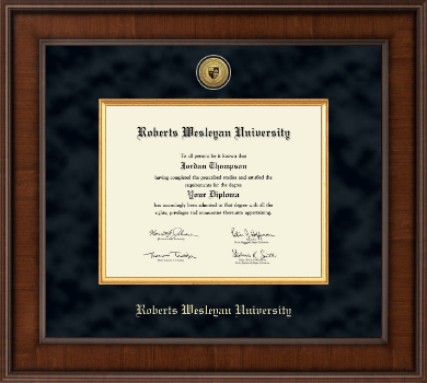 Roberts Wesleyan diploma frame - Presidential Gold Engraved Diploma Frame in Madison