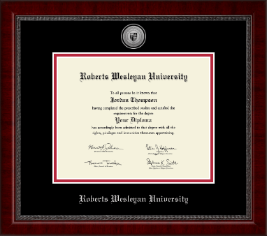 Roberts Wesleyan diploma frame - Silver Engraved Medallion Diploma Frame in Sutton