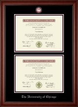 University of Chicago diploma frame - Masterpiece Medallion Double Diploma Frame in Cambridge