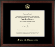 State of Minnesota certificate frame - Gold Embossed Certificate Frame in Studio