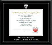 American Board of Physical Therapy Specialties certificate frame - Silver Engraved Medallion Certificate Frame in Onyx Silver