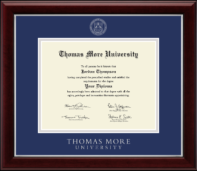 Thomas More diploma frame - Silver Embossed Diploma Frame in Gallery Silver
