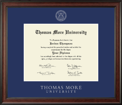 Thomas More diploma frame - Silver Embossed Diploma Frame in Studio
