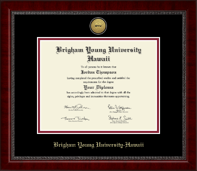 Brigham Young University Hawaii diploma frame - Gold Engraved Medallion Diploma Frame in Sutton