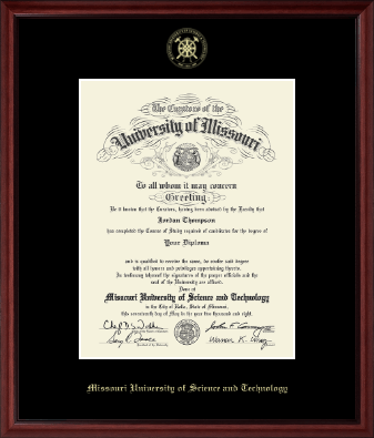Missouri University of Science and Technology diploma frame - Gold Embossed Diploma Frame in Camby