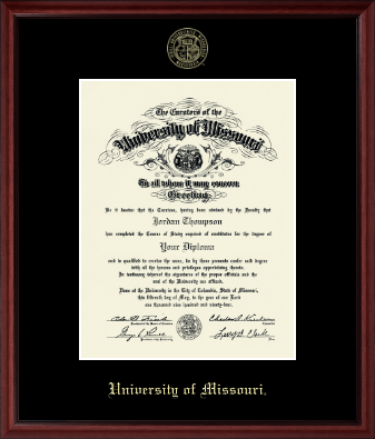 University of Missouri Columbia diploma frame - Gold Embossed Diploma Frame in Camby