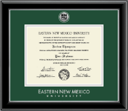Eastern New Mexico University diploma frame - Silver Engraved Medallion Diploma Frame in Onyx Silver