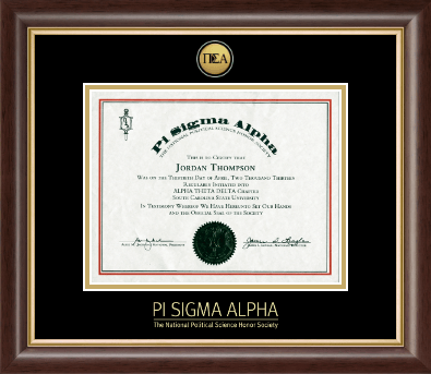Pi Sigma Alpha Honor Society certificate frame - Gold Engraved Medallion Certificate Frame in Hampshire