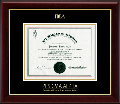 Pi Sigma Alpha Honor Society certificate frame - Gold Embossed Certificate Frame in Gallery