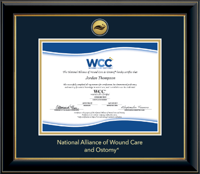 National Alliance of Wound Care and Ostomy certificate frame - Gold Engraved Medallion Certificate Frame in Onyx Gold