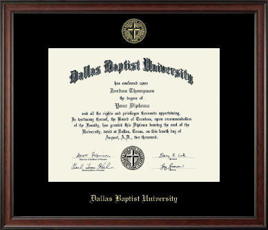 Dallas Baptist University diploma frame - Gold Embossed Diploma Frame in Studio