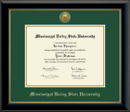 Mississippi Valley State University diploma frame - Gold Engraved Medallion Diploma Frame in Onyx Gold