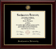 Southwestern University diploma frame - Masterpiece Medallion Diploma Frame in Gallery
