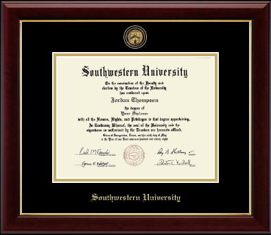 Southwestern University diploma frame - Masterpiece Medallion Diploma Frame in Gallery