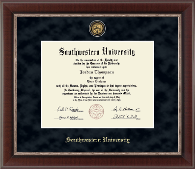 Southwestern University diploma frame - Regal Diploma Frame in Chateau