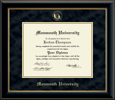 Monmouth University diploma frame - Gold Embossed Diploma Frame in Onyx Gold