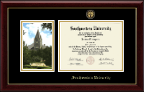 Southwestern University diploma frame - Campus Scene Masterpiece Diploma Frame in Gallery