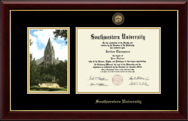 Southwestern University diploma frame - Campus Scene Masterpiece Diploma Frame in Gallery