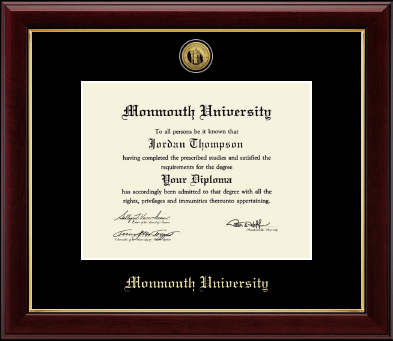Monmouth University diploma frame - Gold Engraved Medallion Diploma Frame in Gallery