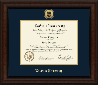La Salle University diploma frame - Gold Engraved Medallion Diploma Frame in Lenox
